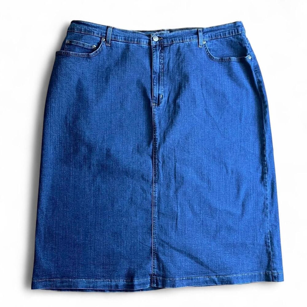 Denim Midi Skirt size 24W Vintage cowgirl
